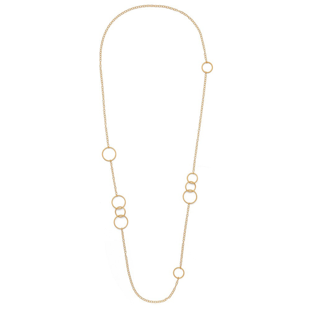 925/- necklace, gp satin/pol., 38,19in.