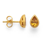 925/- earstud, gp pol., citrine 0,84ct