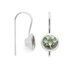 925/- earring, matt/pol., amethyst green 3.1ct