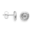 925/-earrings, special textured, dia. 0.02ct W-SI