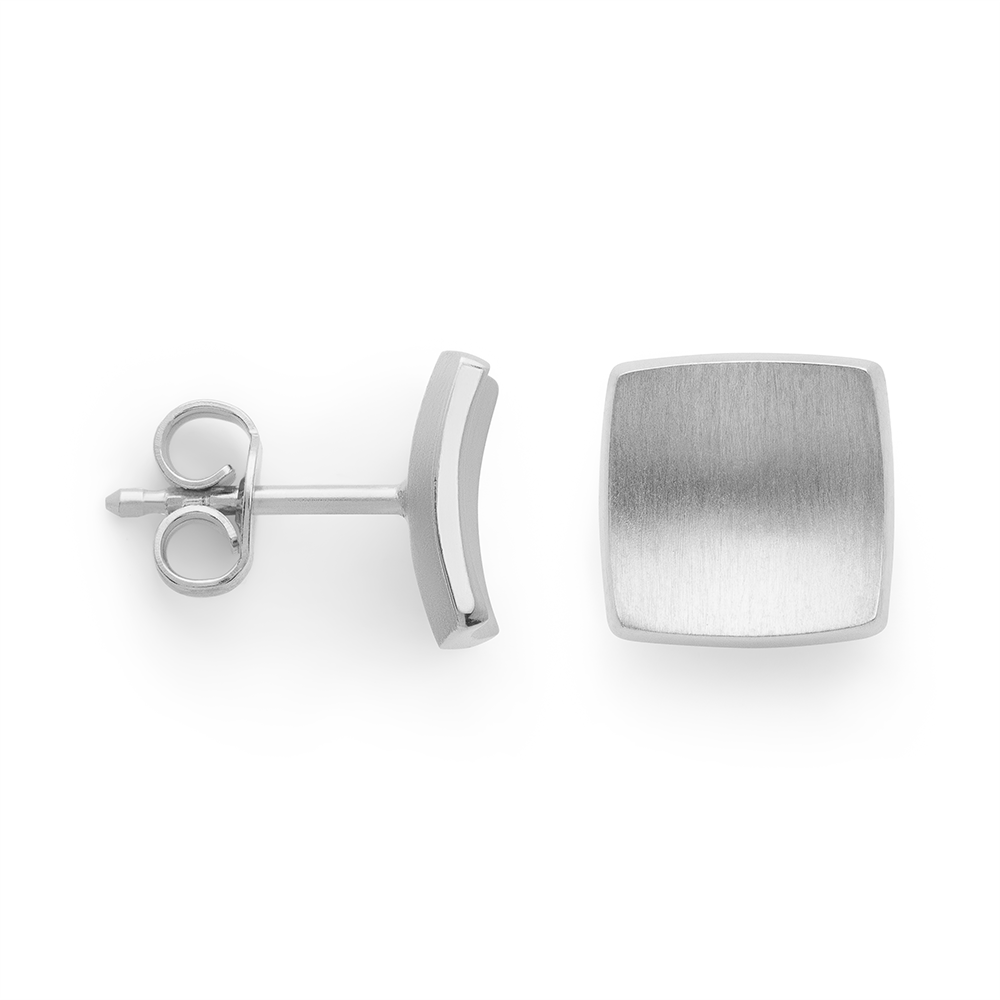 925/- earrings, matt/glossy, 8mm