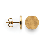 925/-ear studs, gold-pl., scratch matt/pol., 8mm
