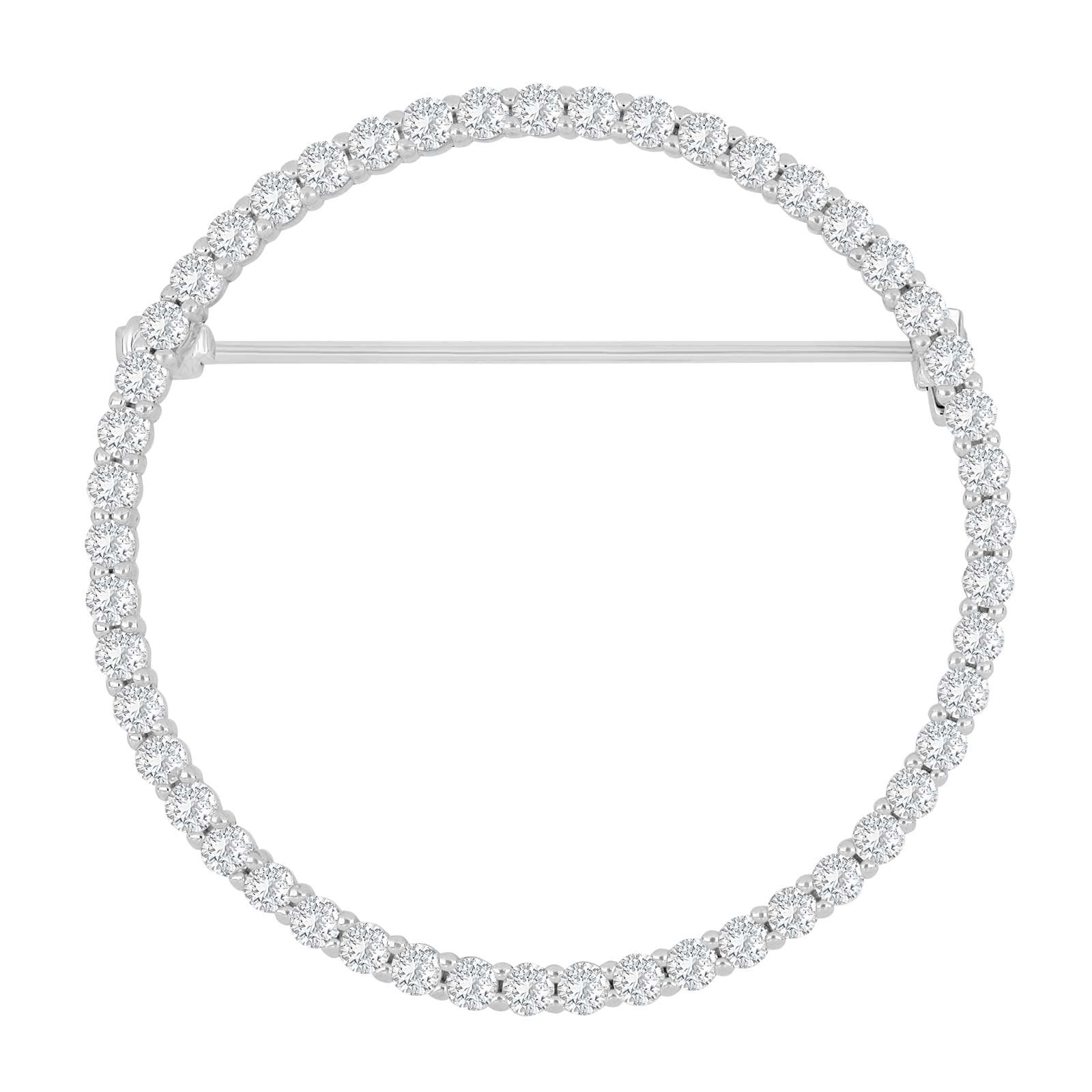 silver brooch circle 40mm OBINOR