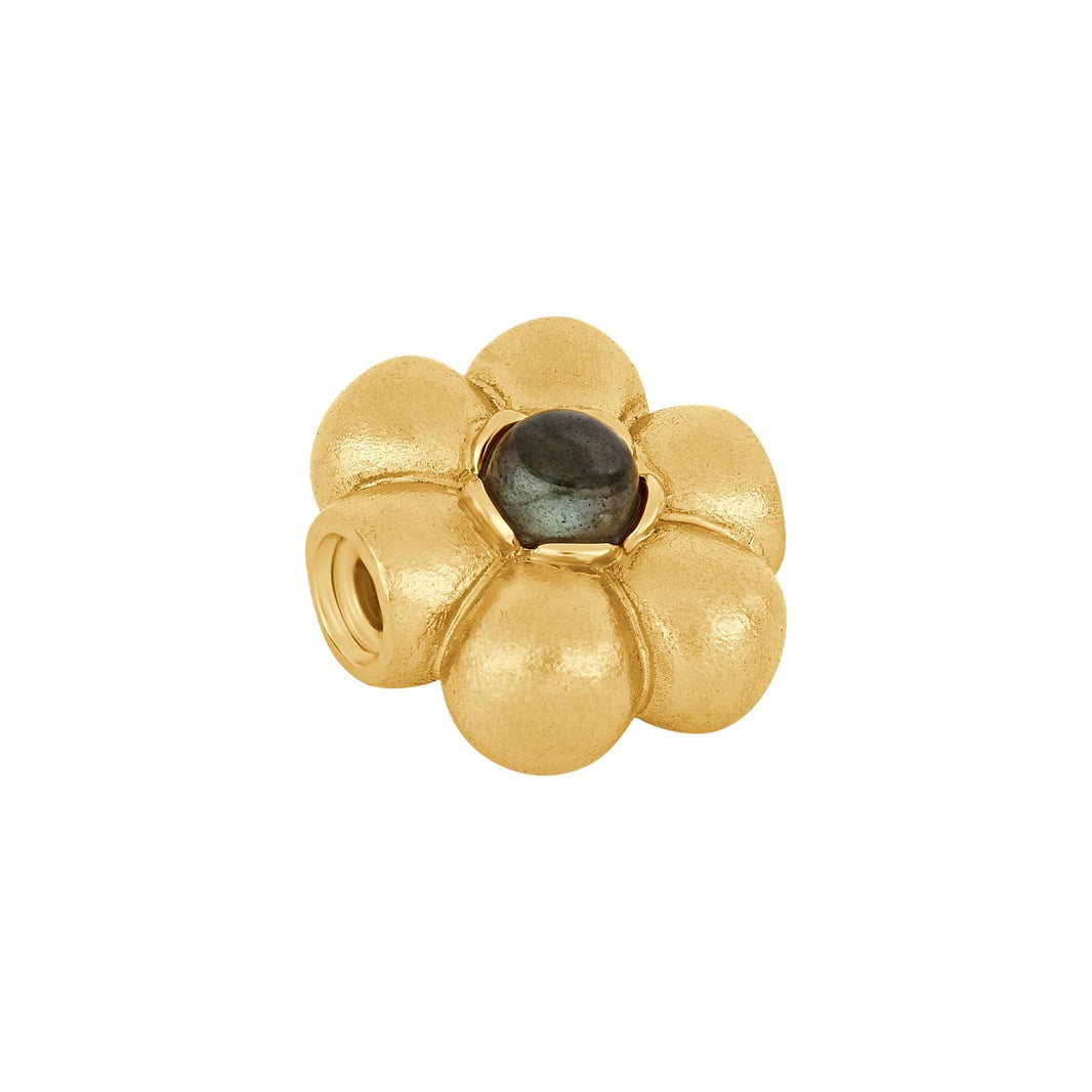 Sølv forg. Flower system-lås mat m/ labradorit