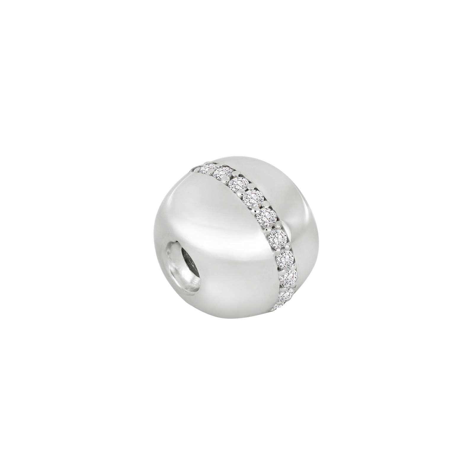 Silver ball lock w. cz