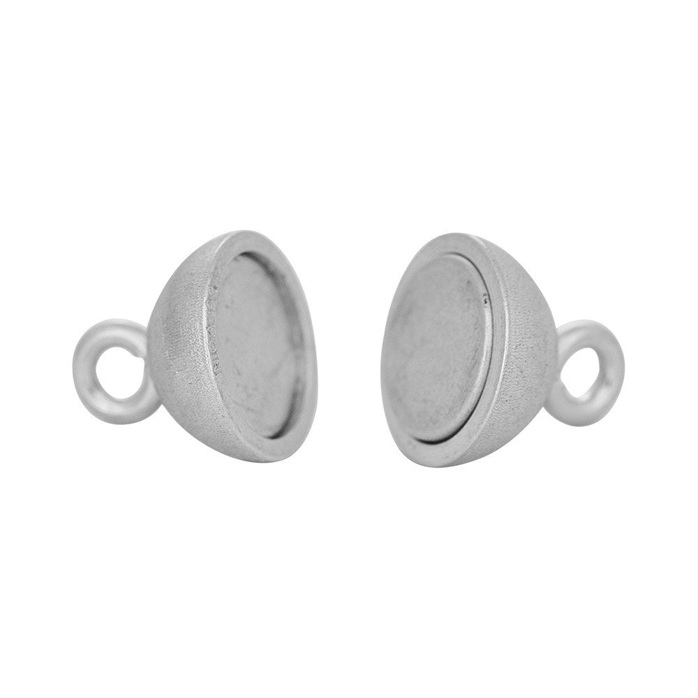 Rhod. Sølv magnet perlelås 10mm mat