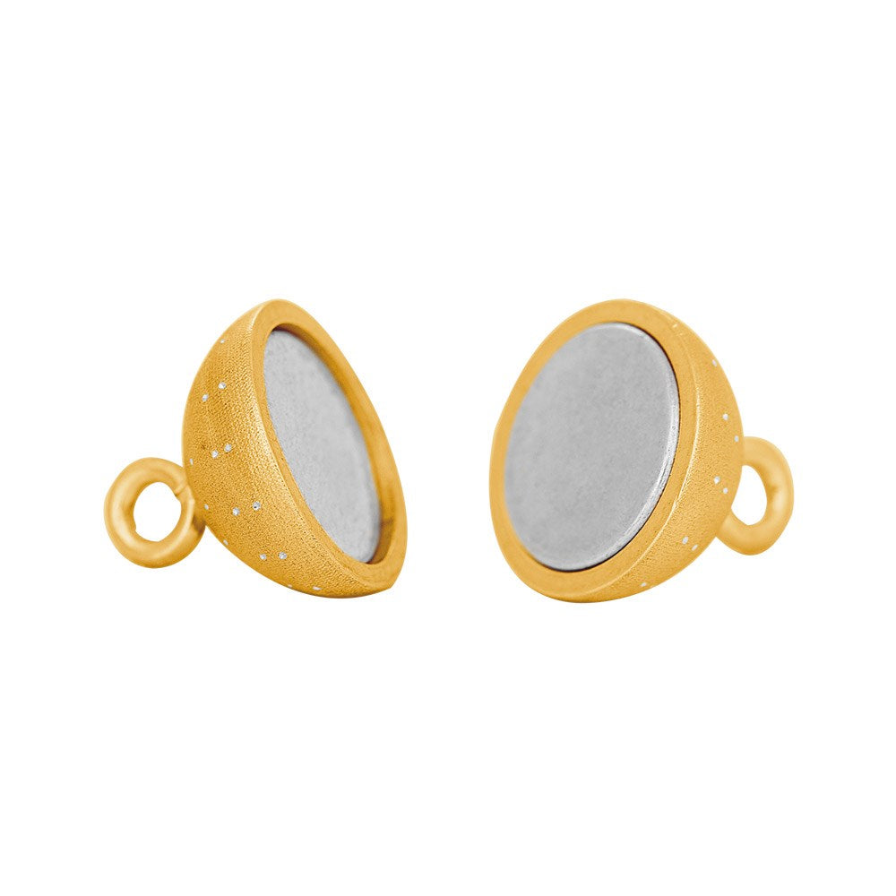 Forg. Sølv magnet perlelås 12mm m. dia cut