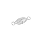Rhod. Silver Magnetic claps oval 6mm