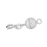 Rhod. Silver Magnetic claps 8mm w. lock