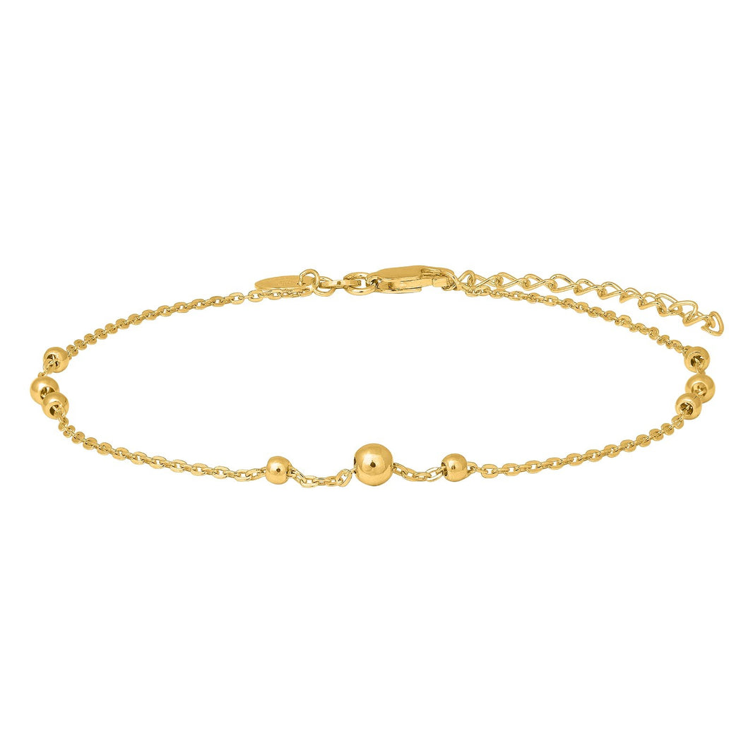 silver anklet BEAD52 23+4cm