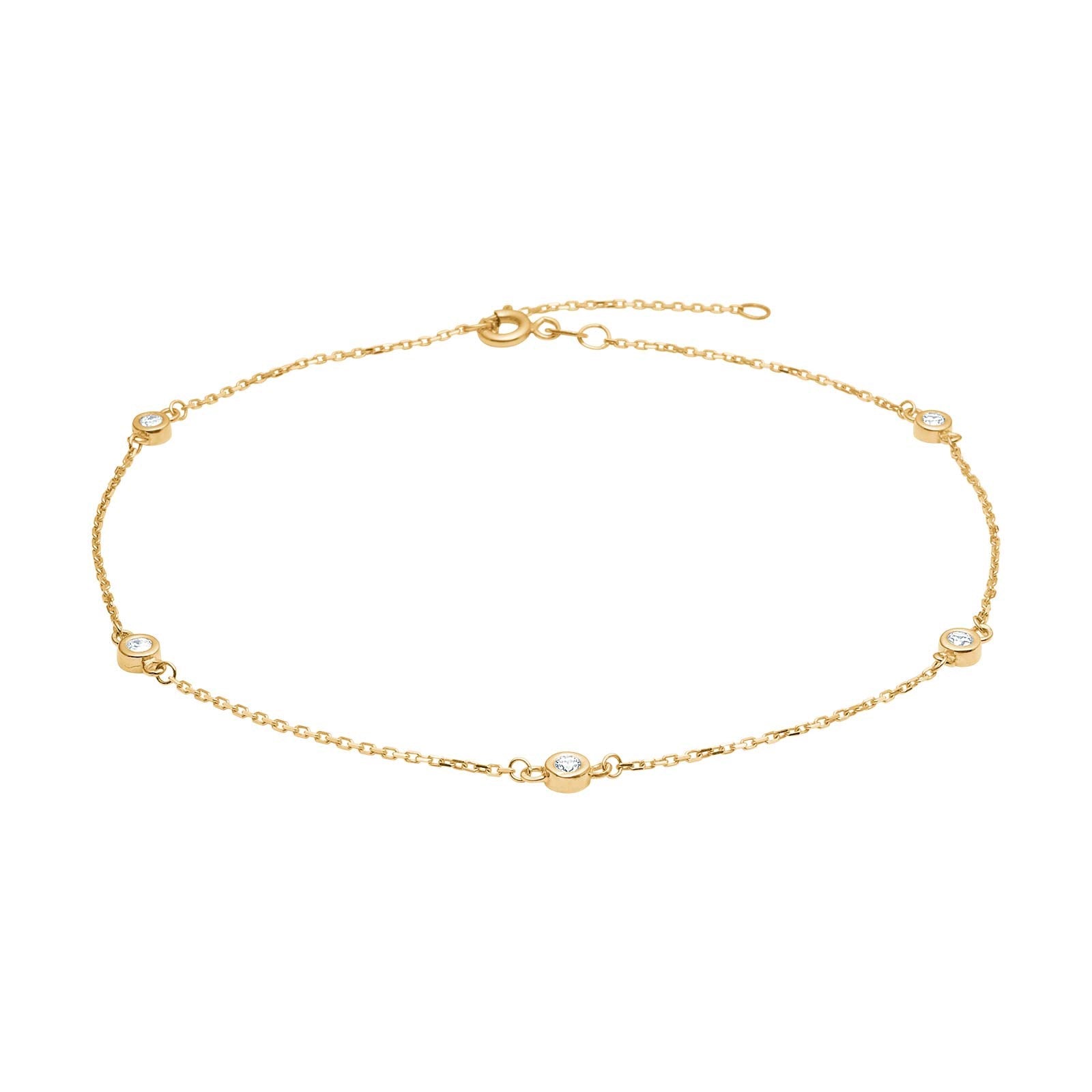 8ct. gold anklet w/cz