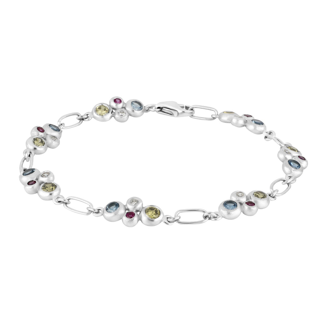 Rhod. silver earrings w/cz
