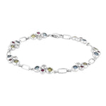 Rhod. silver earrings w/cz