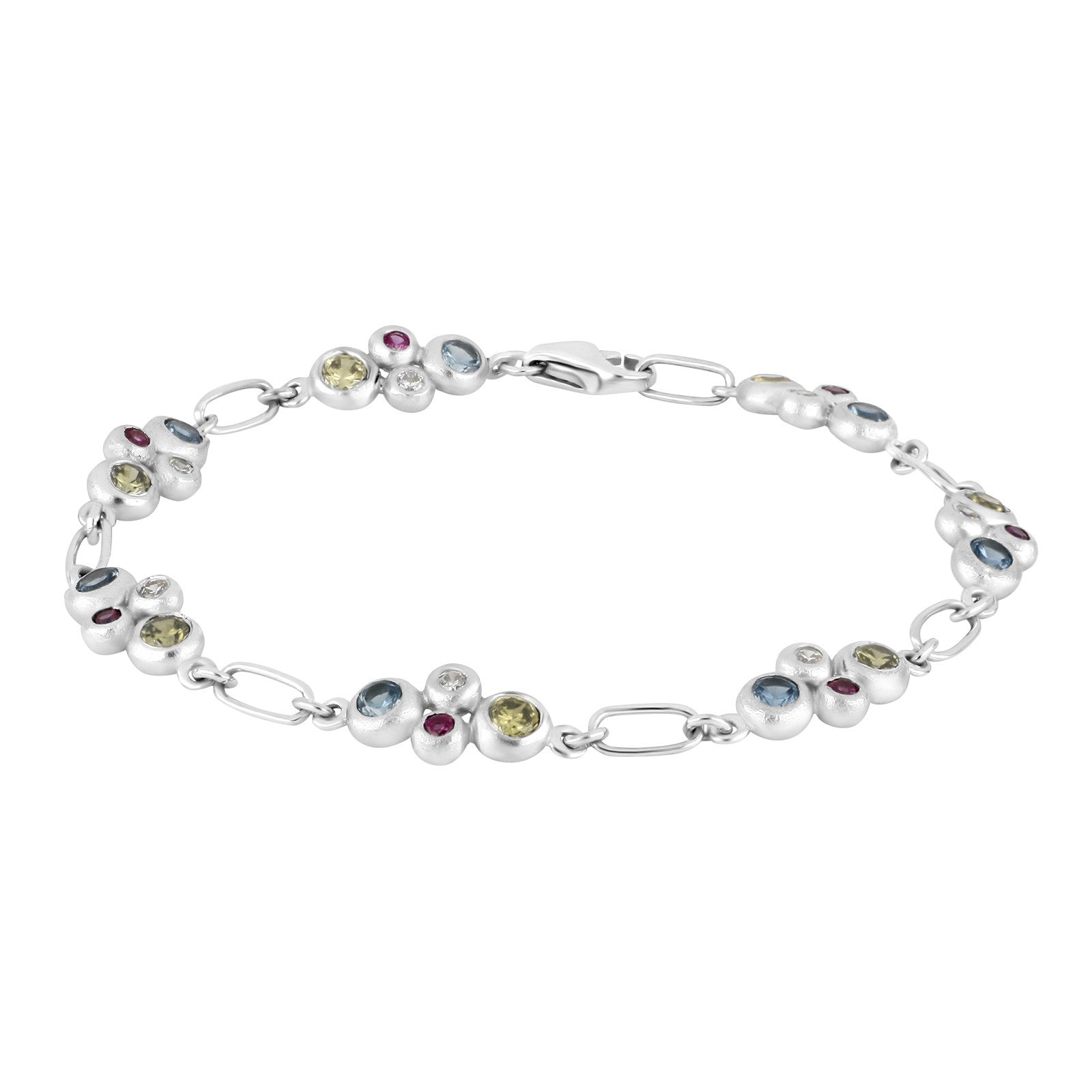 Rhod. silver earrings w/cz