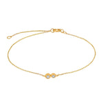 14ct. gold bracelet w/2 x dia. 0.01ct W/SI