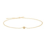 14ct. gold bracelet w. 0,010ct blue topaz