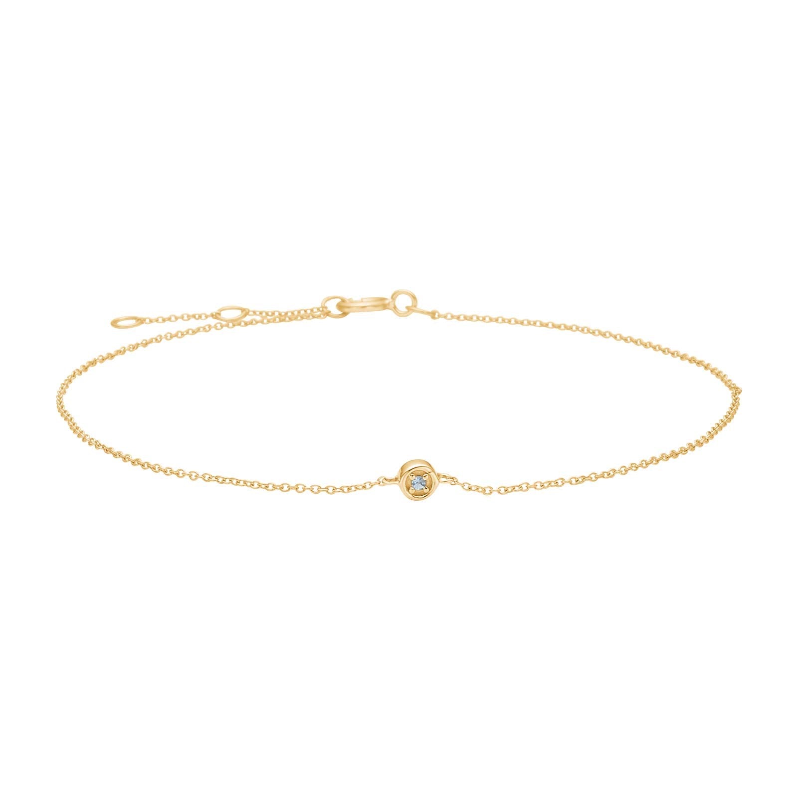14ct. gold bracelet w. 0,010ct blue topaz