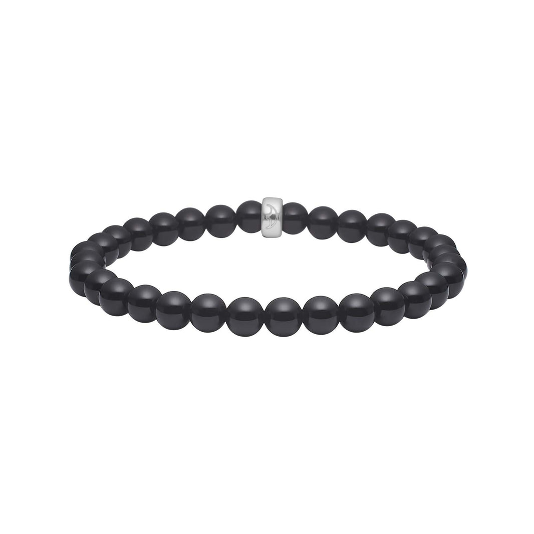 Sort agat 6mm armbånd