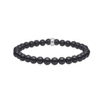 Sort agat 6mm armbånd