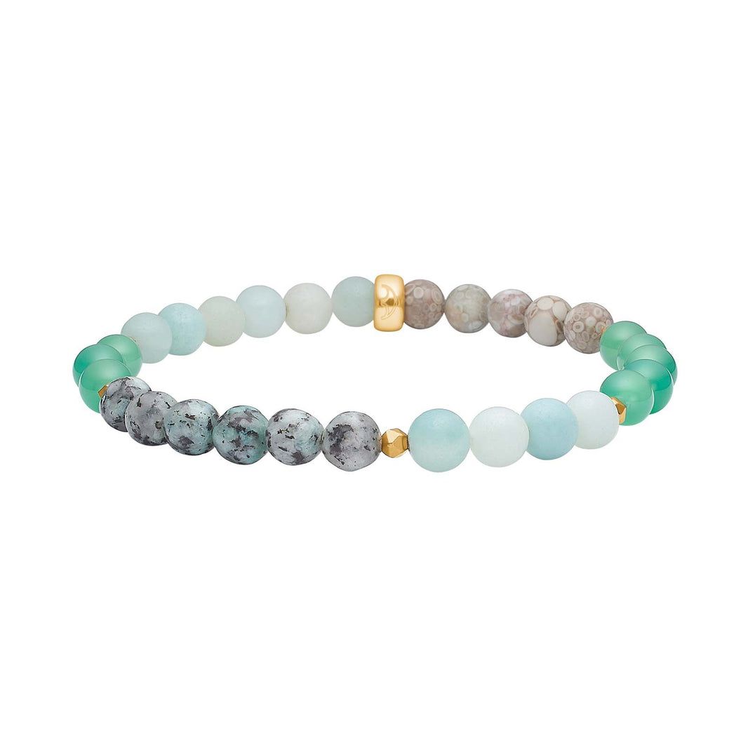 Grøn aventurin, jasper, amazonite armbånd 5mm