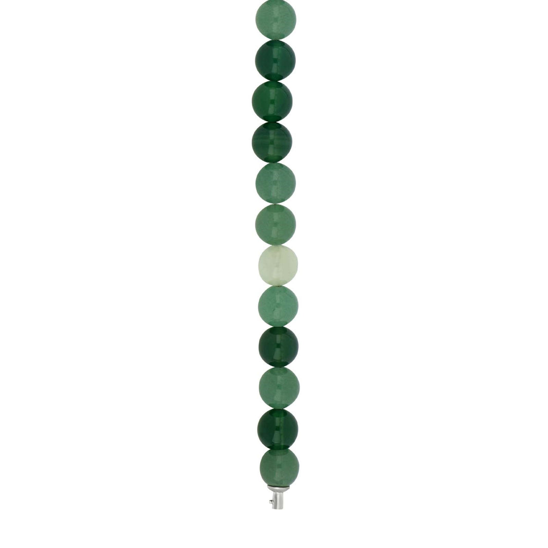 Grøn agate, prehnite, grøn aventurin system-kæde 10mm