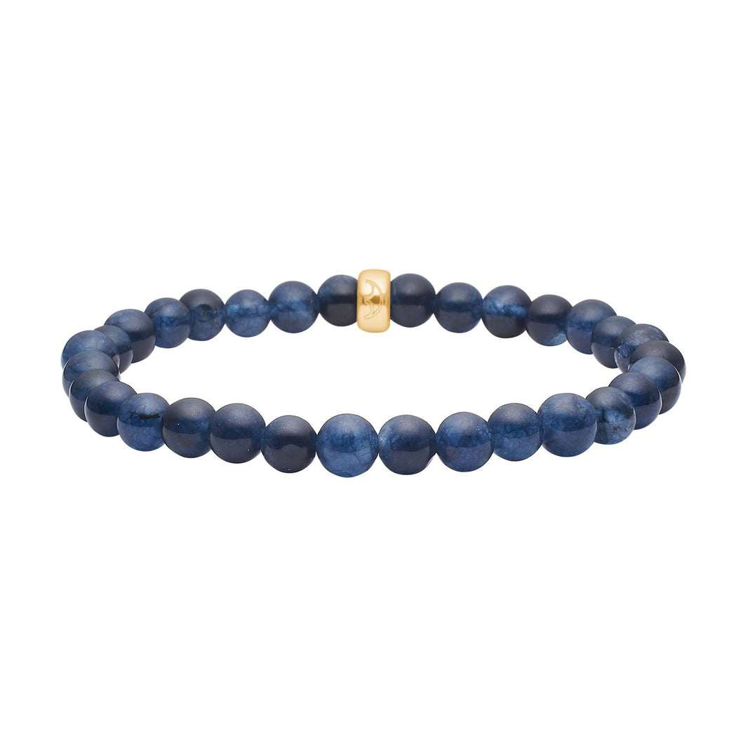 Blå spong quartz 6mm armbånd