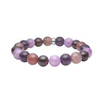 Amethyst, Cherry quartz, Spong quartz, Garnet 12mm bracelet