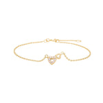 Verg. Silber Armband Herz m. rosa cz