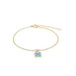 Verg. Silber Armband m. blau epoxy