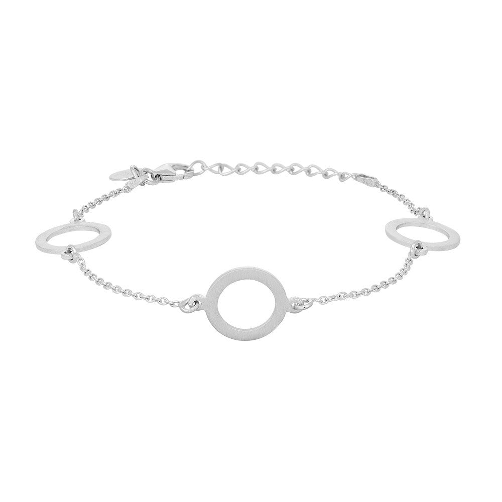 Rhodium-plated silver bracelet circle 12mm