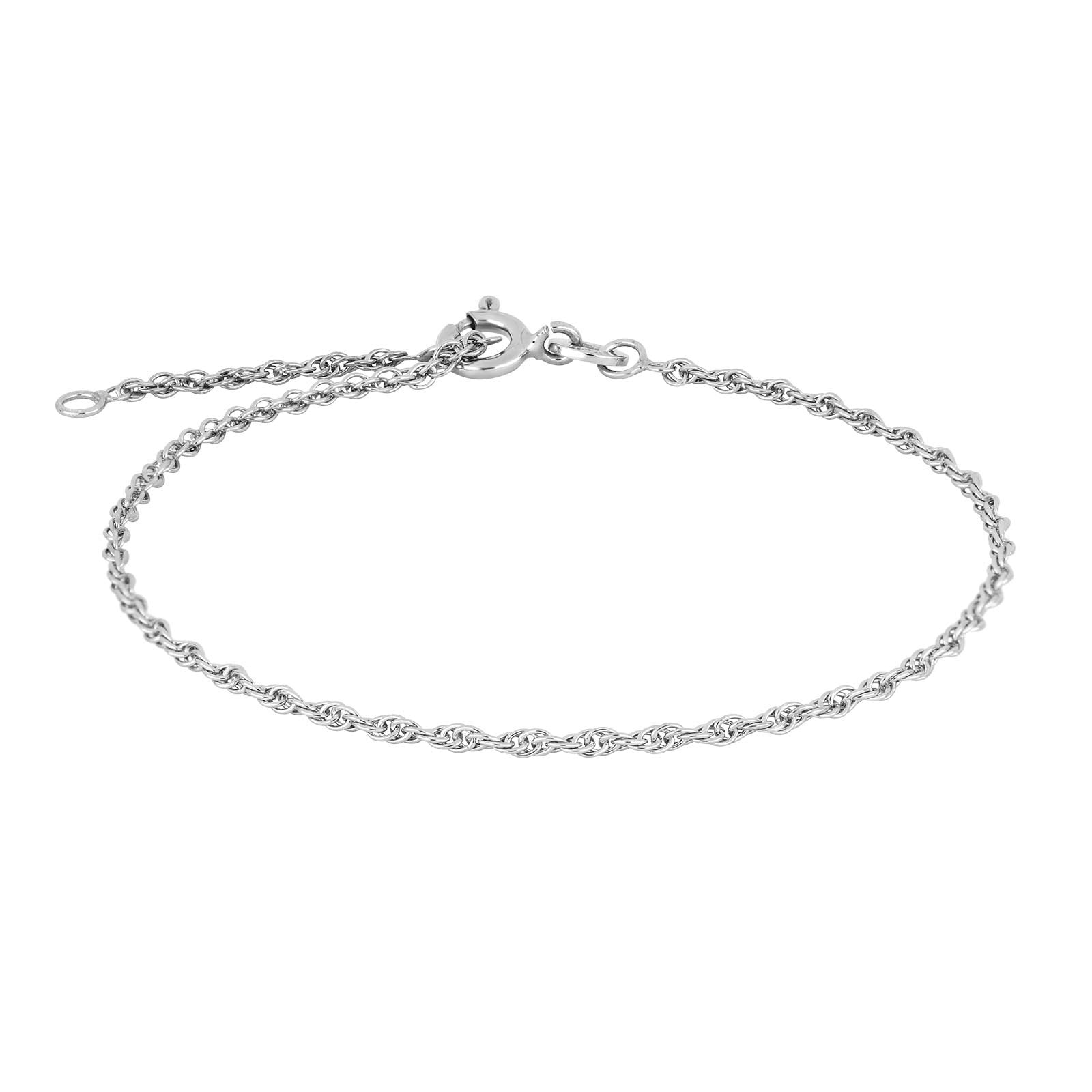 Rhod. silver bracelet cordel