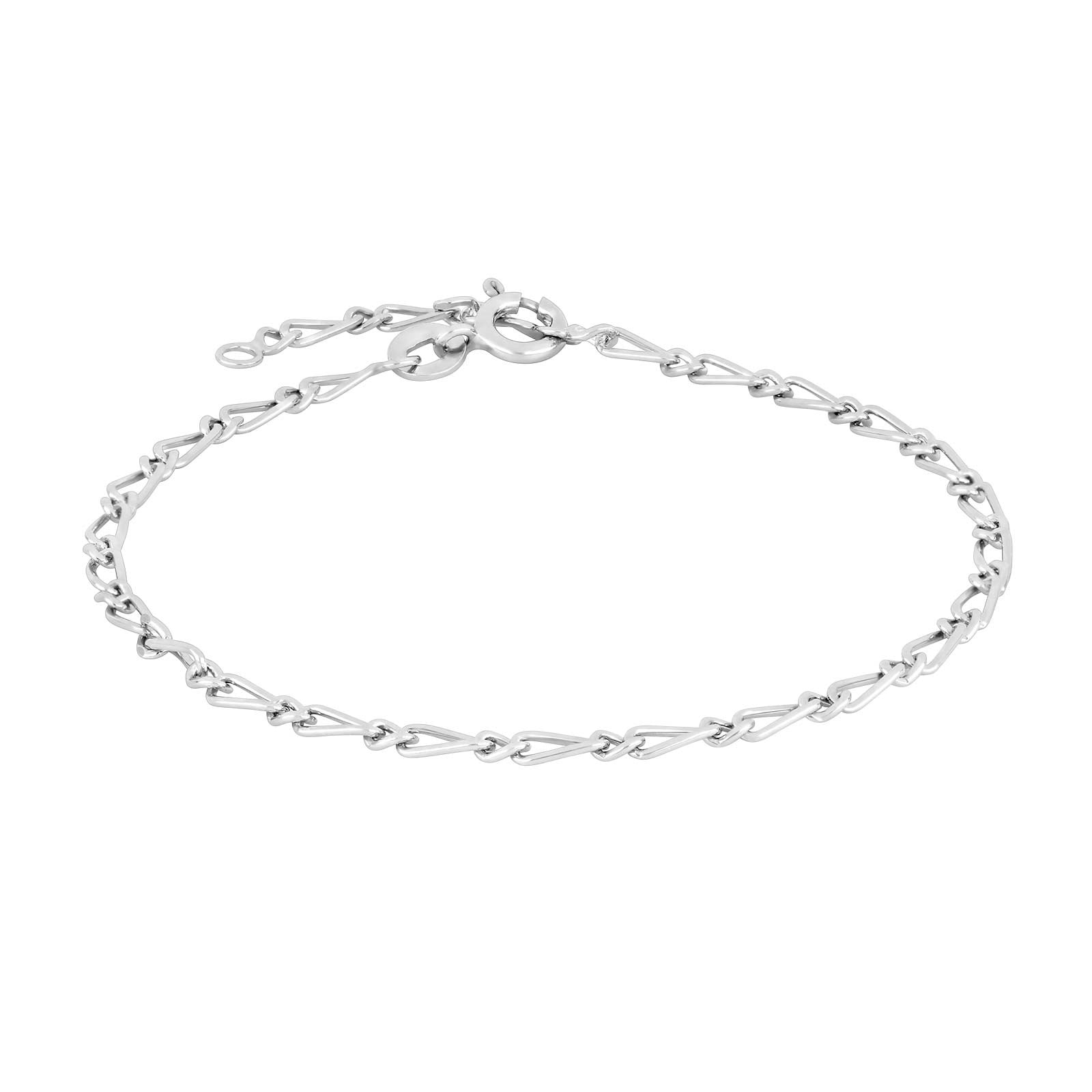 Rhod. silver bracelet fancy