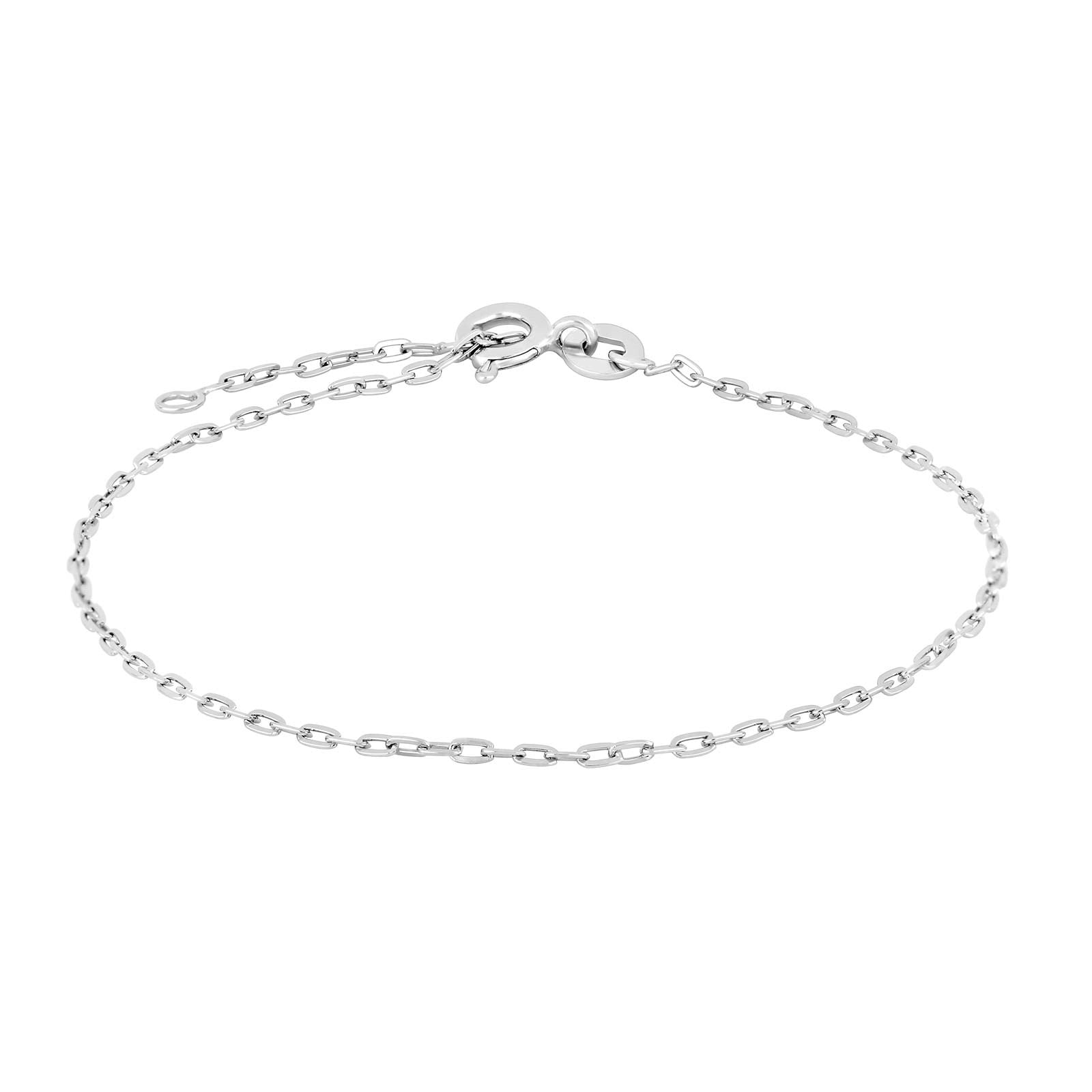 Rhod. silver bracelet anchor
