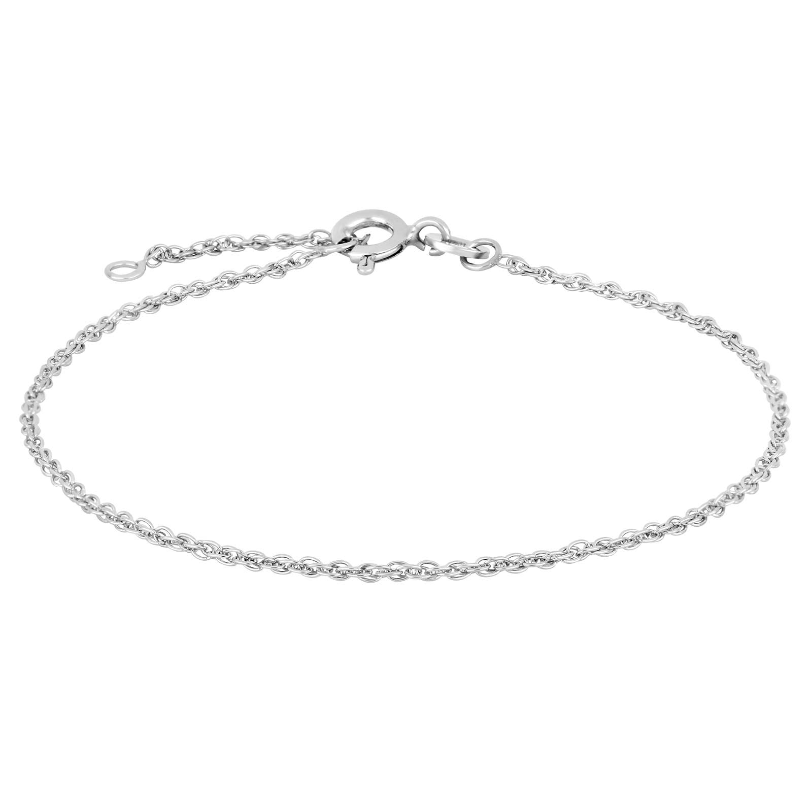 Rhod. silver bracelet cordel