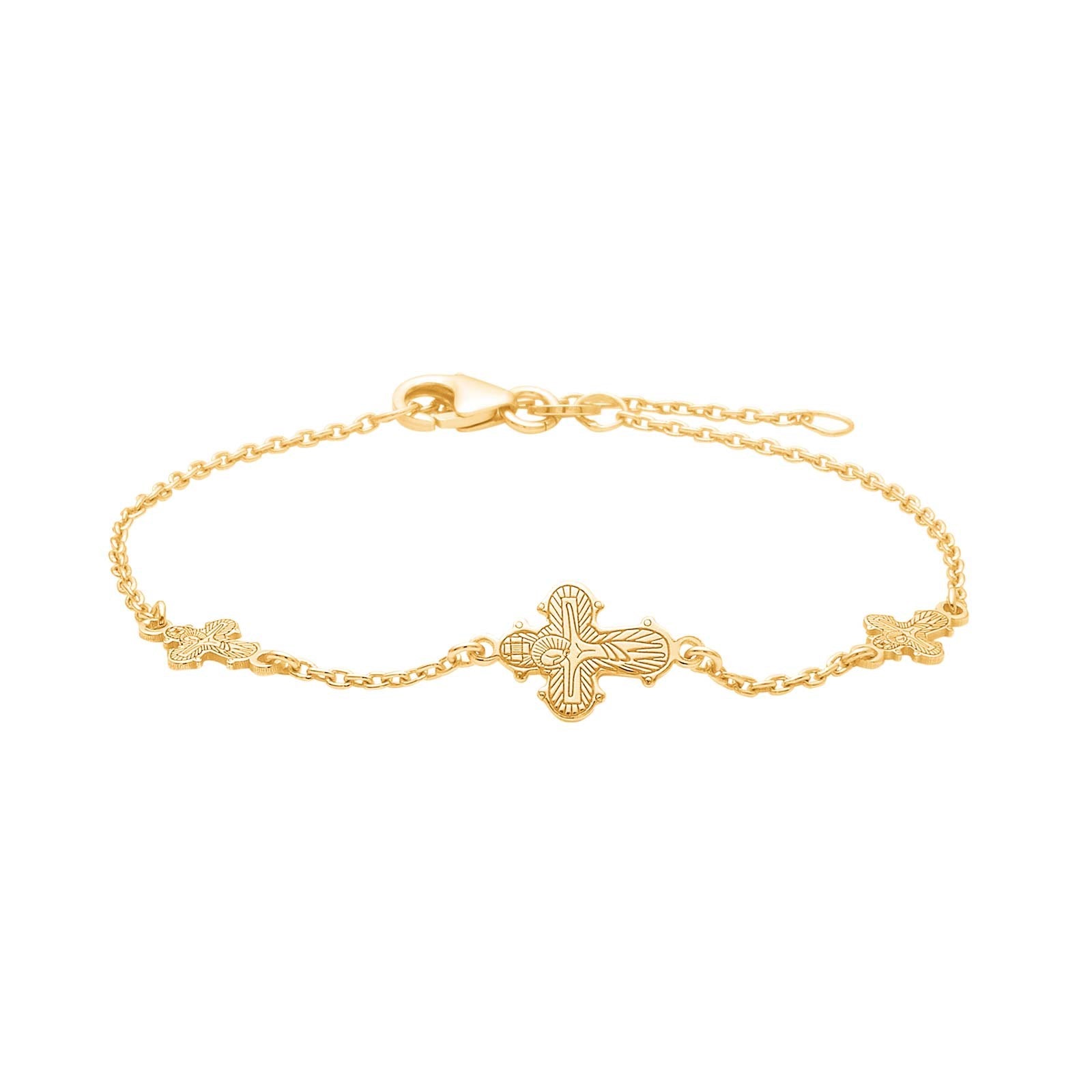 Goldpl. silver bracelet w. 3 dagmarkors