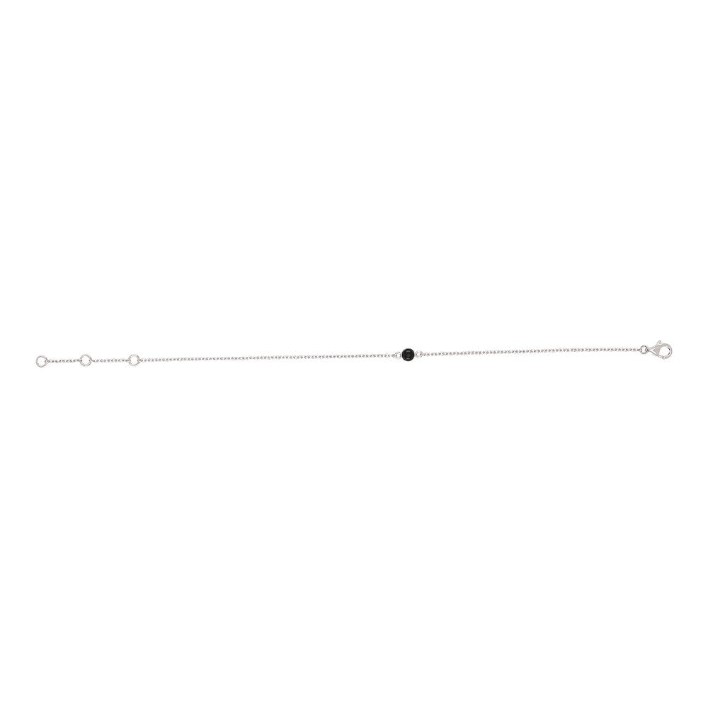 Rhod. silver bracelet SWEETS52 black onyx 4,5mm