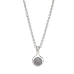 Rhd. Silver necklace SWEETS52 grey moon st 5mm