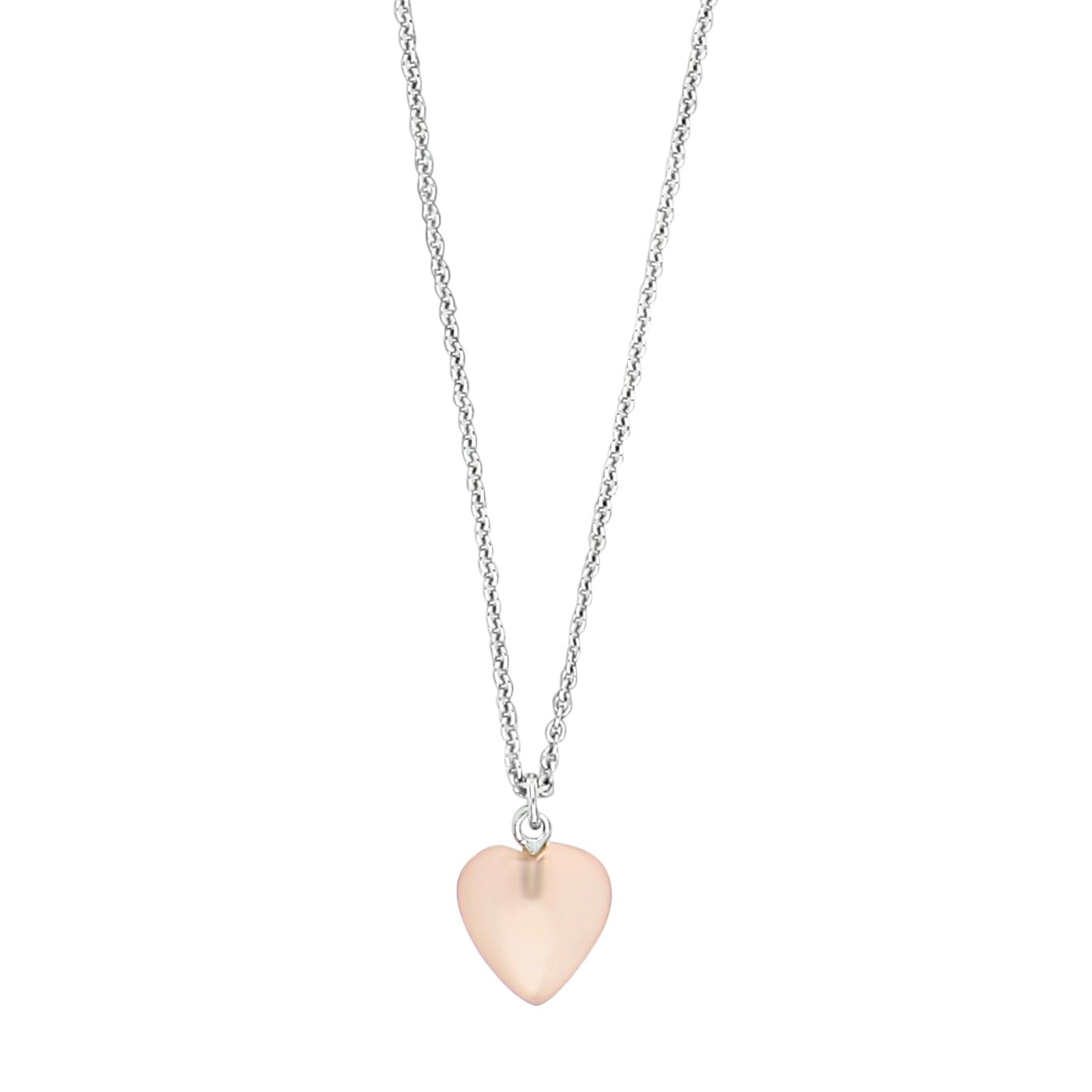 Rhod. sil necklace YOU52 pink chalcedon