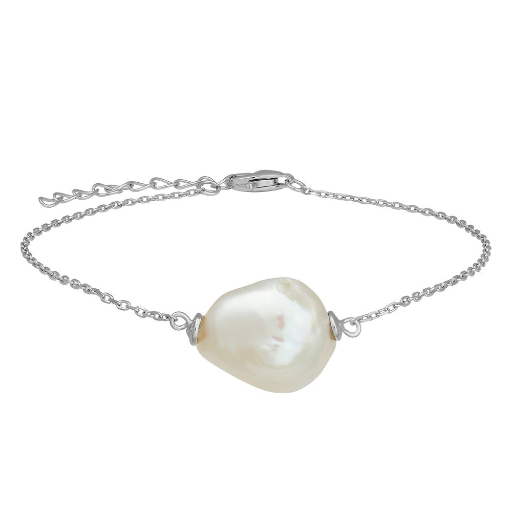Sil rhod. bracelet BAROQUE52 freshwaterpearl 14mm