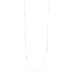 Sil rhod. necklace BAROQUE52 freshwaterpearl 95cm