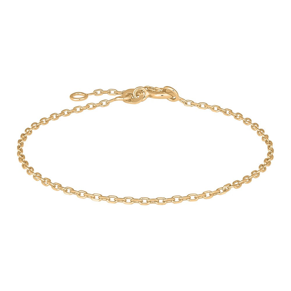 9ct. gold bracelet facet anchor 40 wire