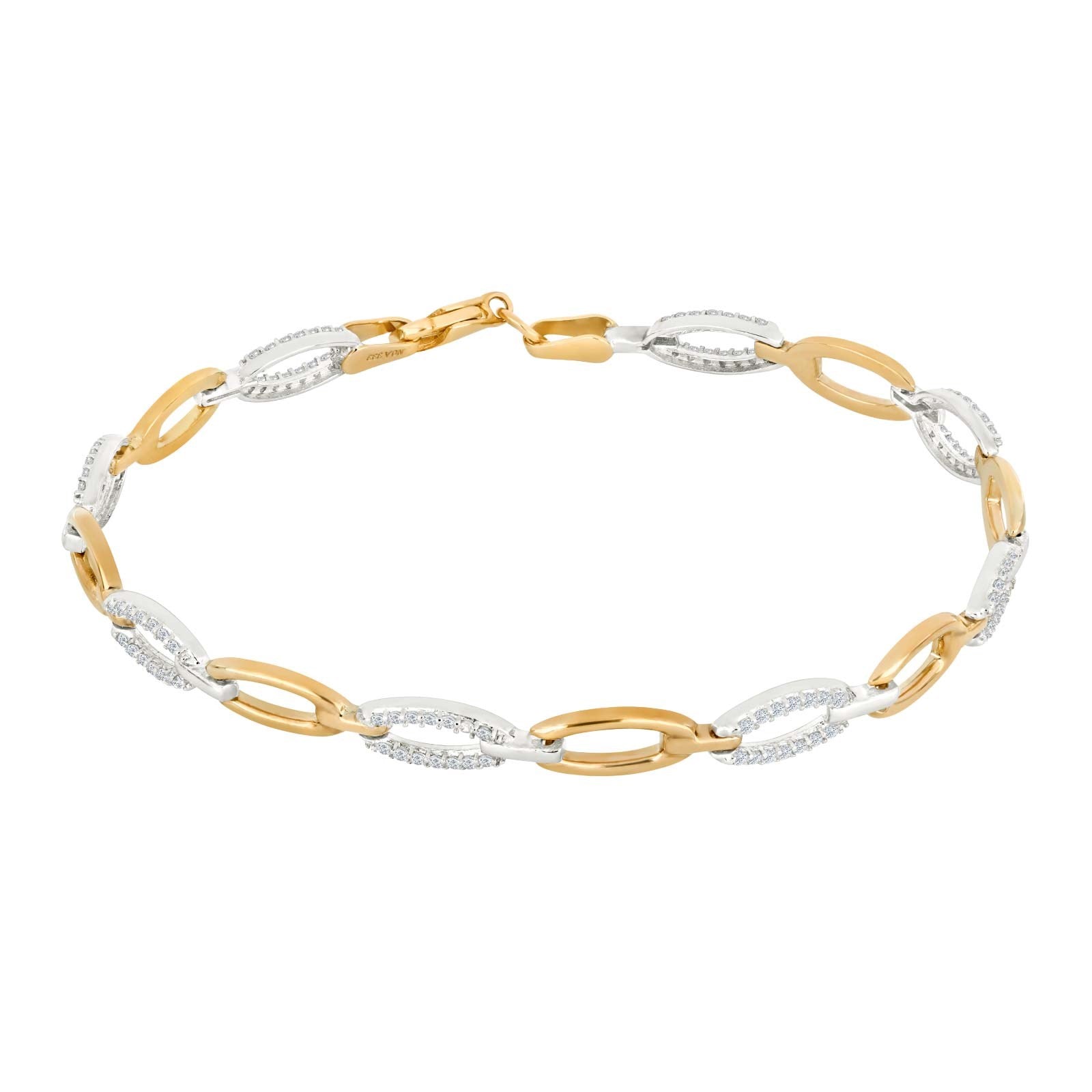 8ct. gold bracelet bicolor w/cz