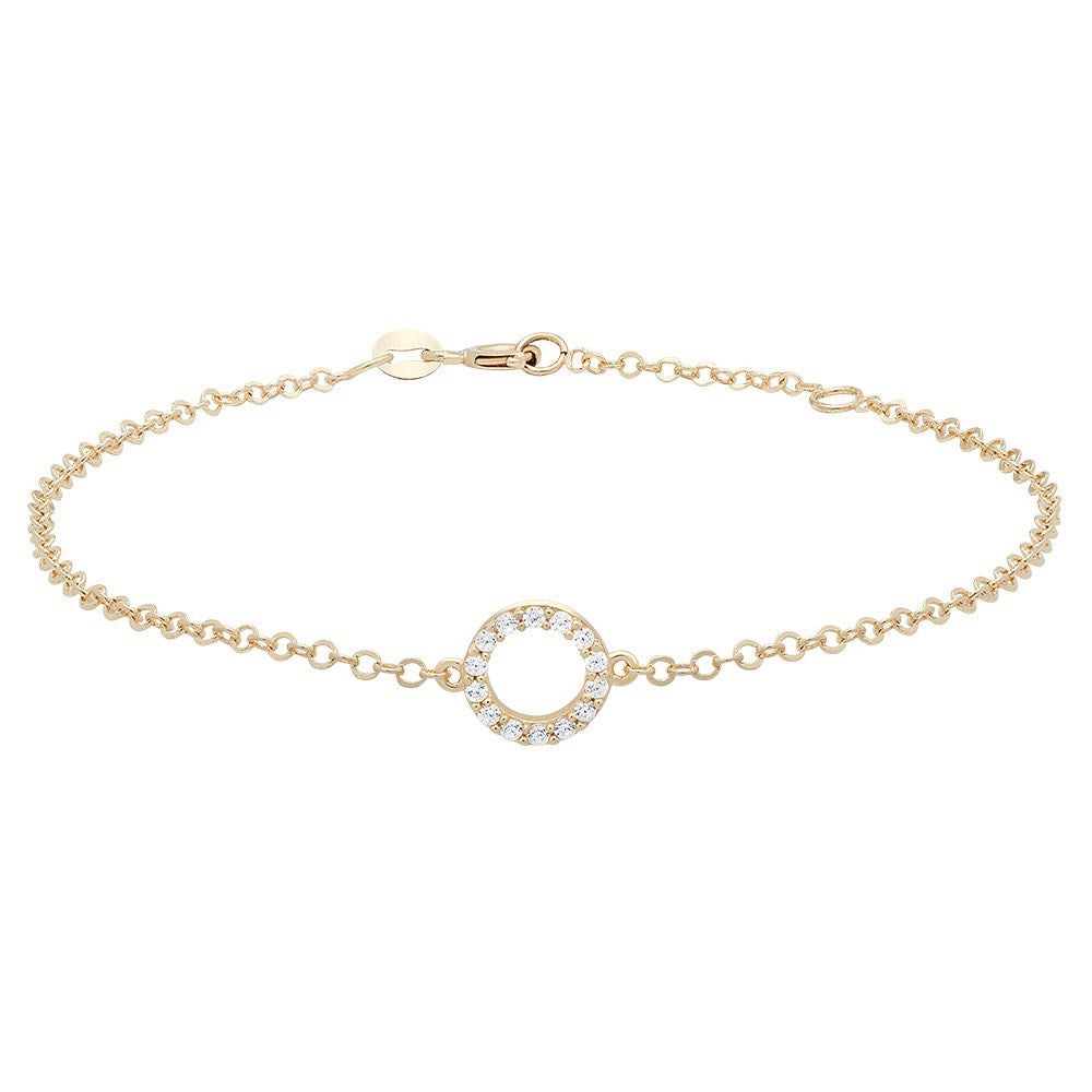 8ct. gold bracelet circle w/cz