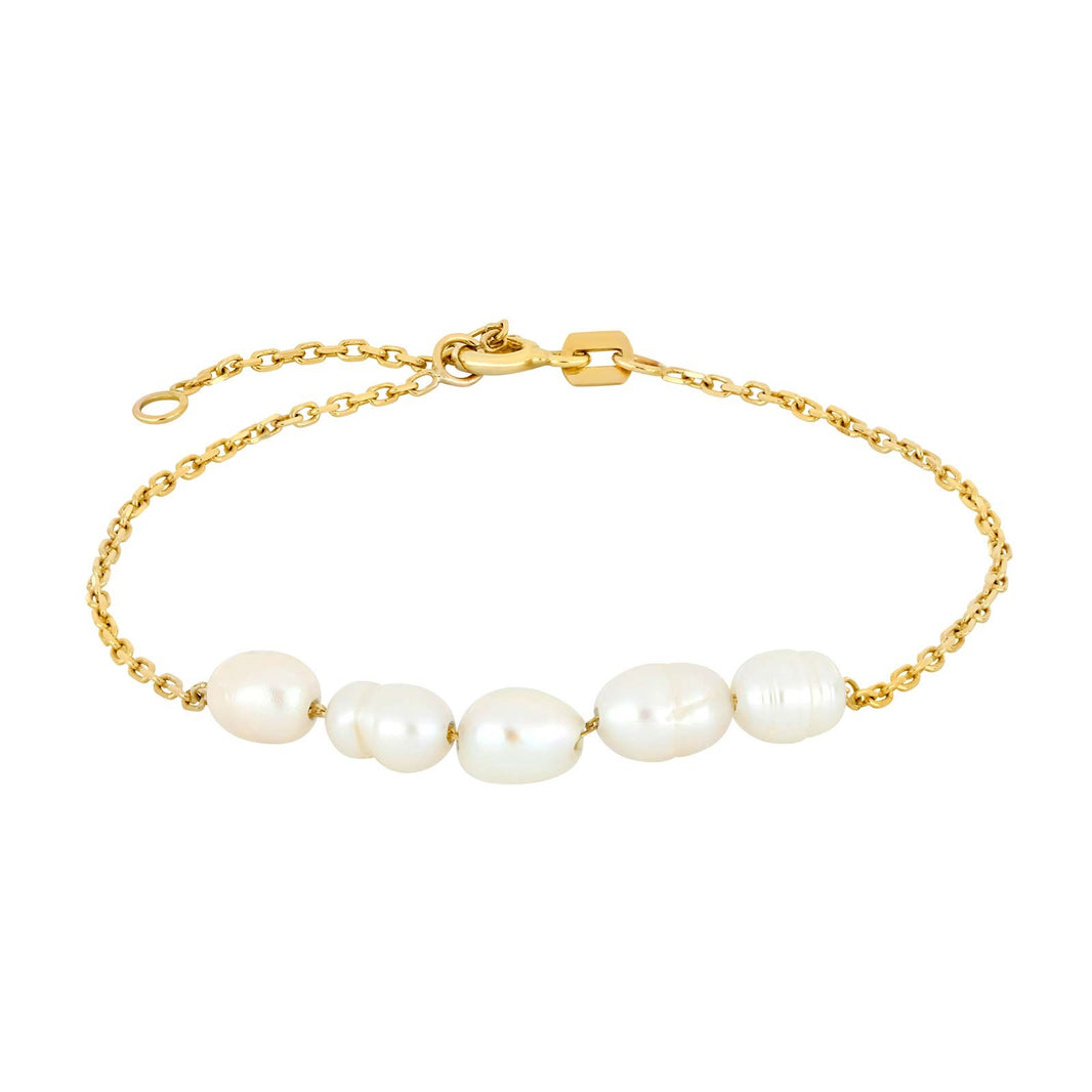 8kt. Goldarmband m/Süßwasserperle