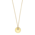 8ct. gold necklace w/plate and cz