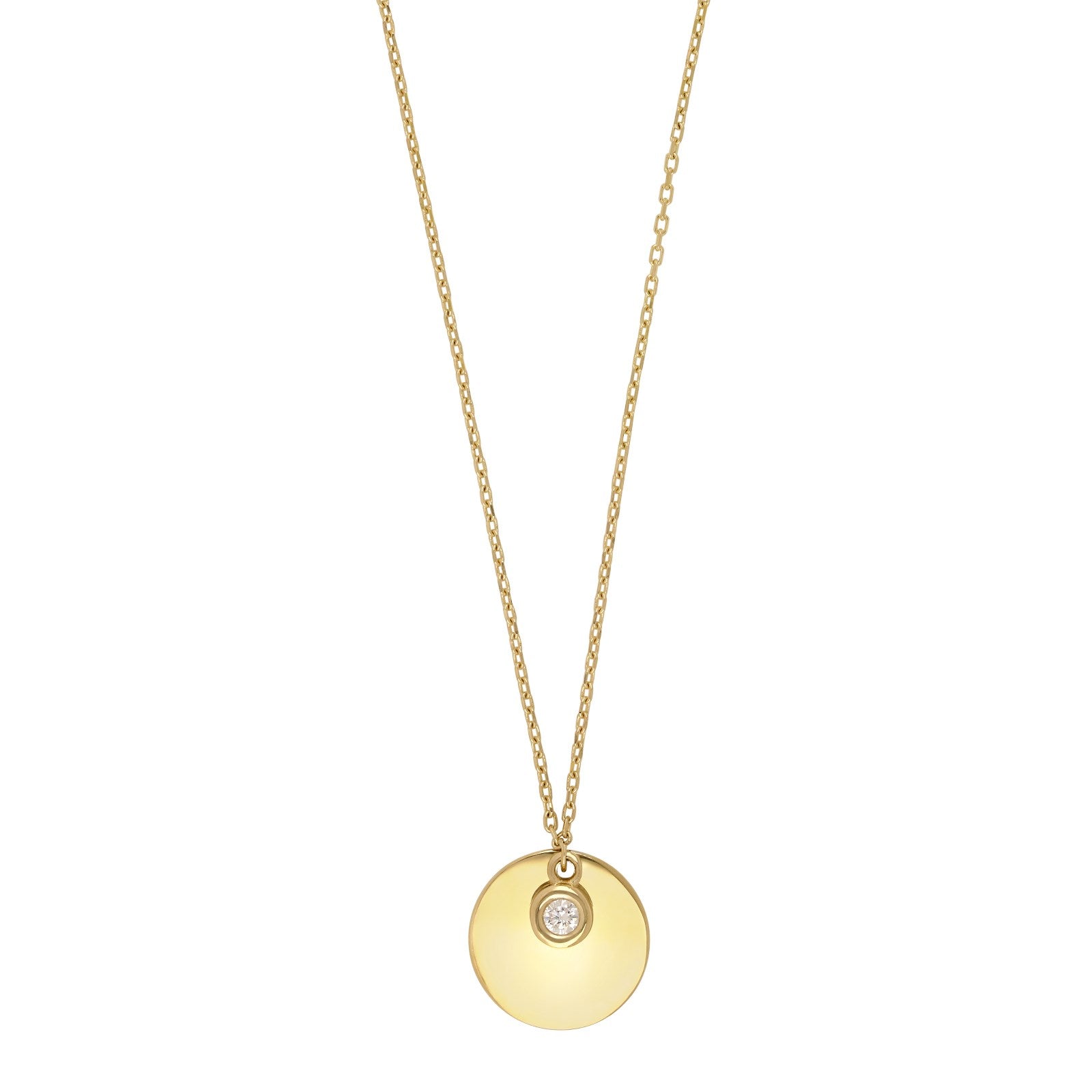 8ct. gold necklace w/plate and cz