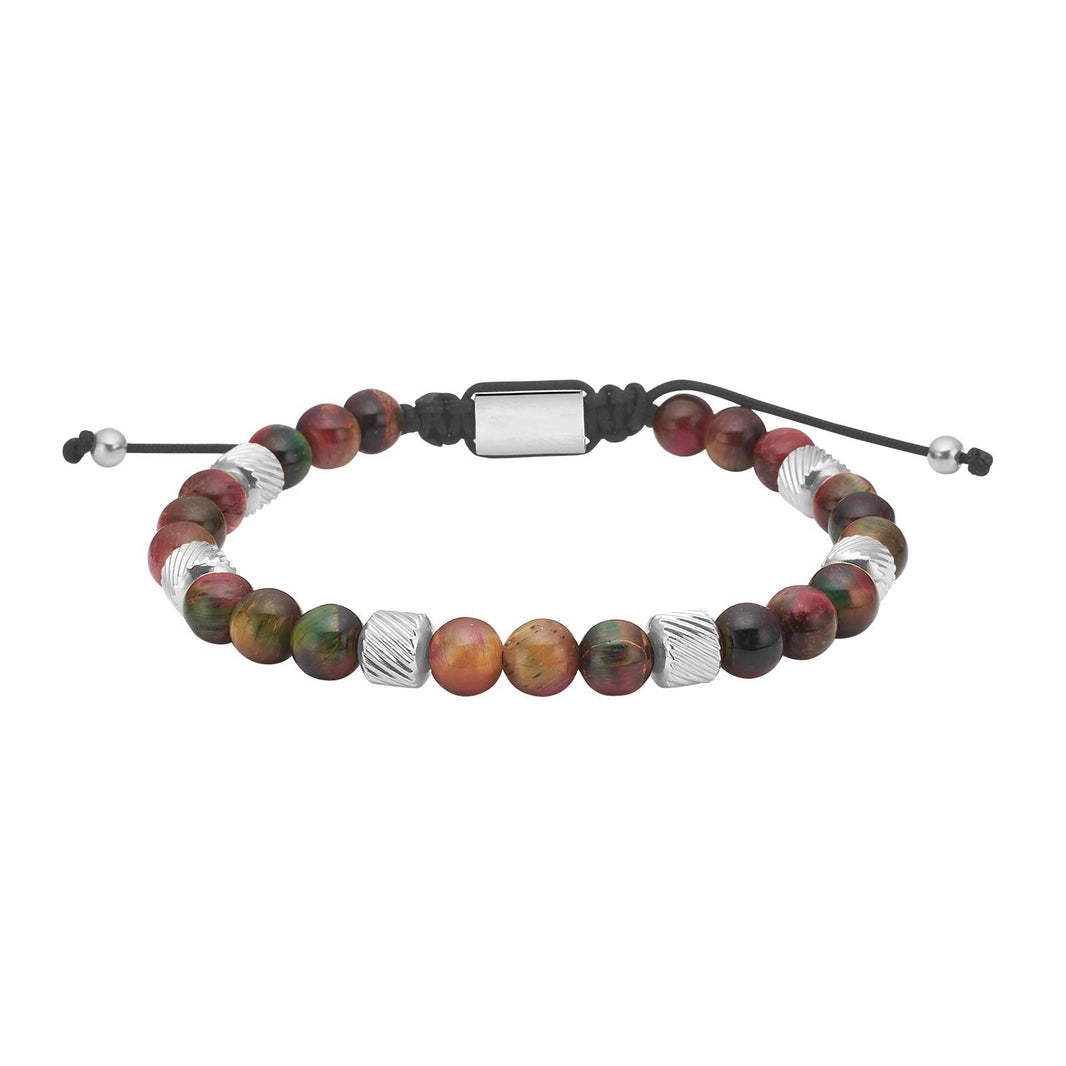 SON Armband mix color Tigerauge m. Stahl