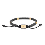 SON bracelet mat black agate w. steel IP gold