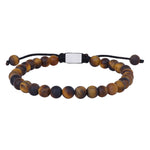 SON armbånd matt yellow tiger eye 19cm - 25cm