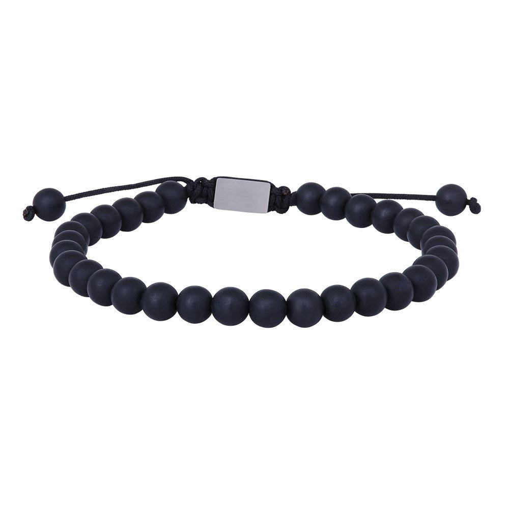 SON armbånd matt black onyx 19cm - 25cm